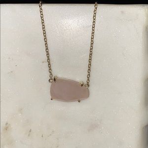 Kendra Scott Isla Necklace Gold and Rose Quartz